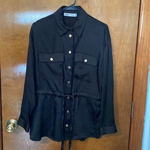 Zara wrinkle satin effects Overshirt